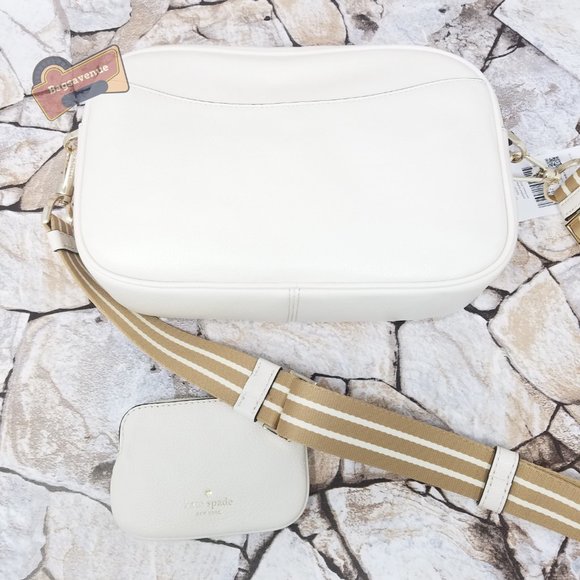 #bagsavenue fast ship new flap camera bag parchment w/ coin purse kate spade - Picture 7 of 8